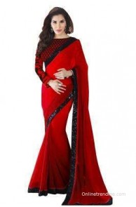 Glory Sarees Solid Bollywood Georgette Sari